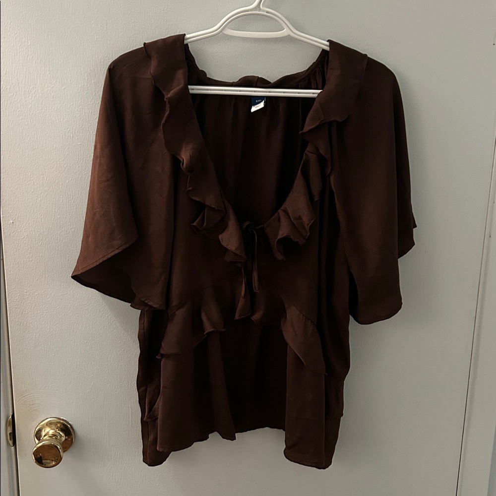Old Navy Brown Ruffle Top